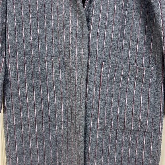 NWT Anthropologie Women’s Harlyn Morgan’s Gray Pinstripe Longline Blazer Small